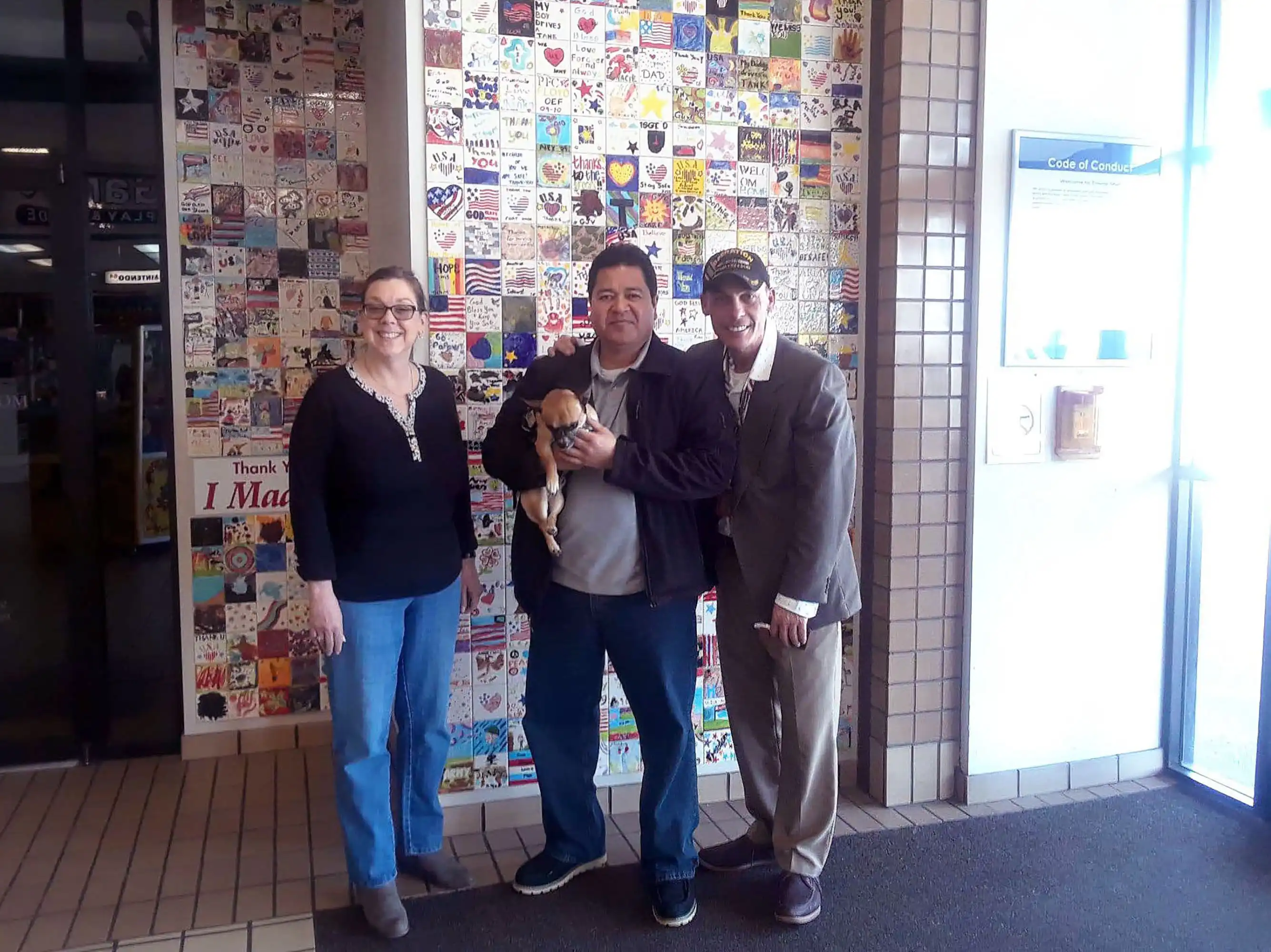 Meeting with mall representatives, author David Haave planning for a community outreach to give a presentation how kids make their own book pages, Kentucky, USA.